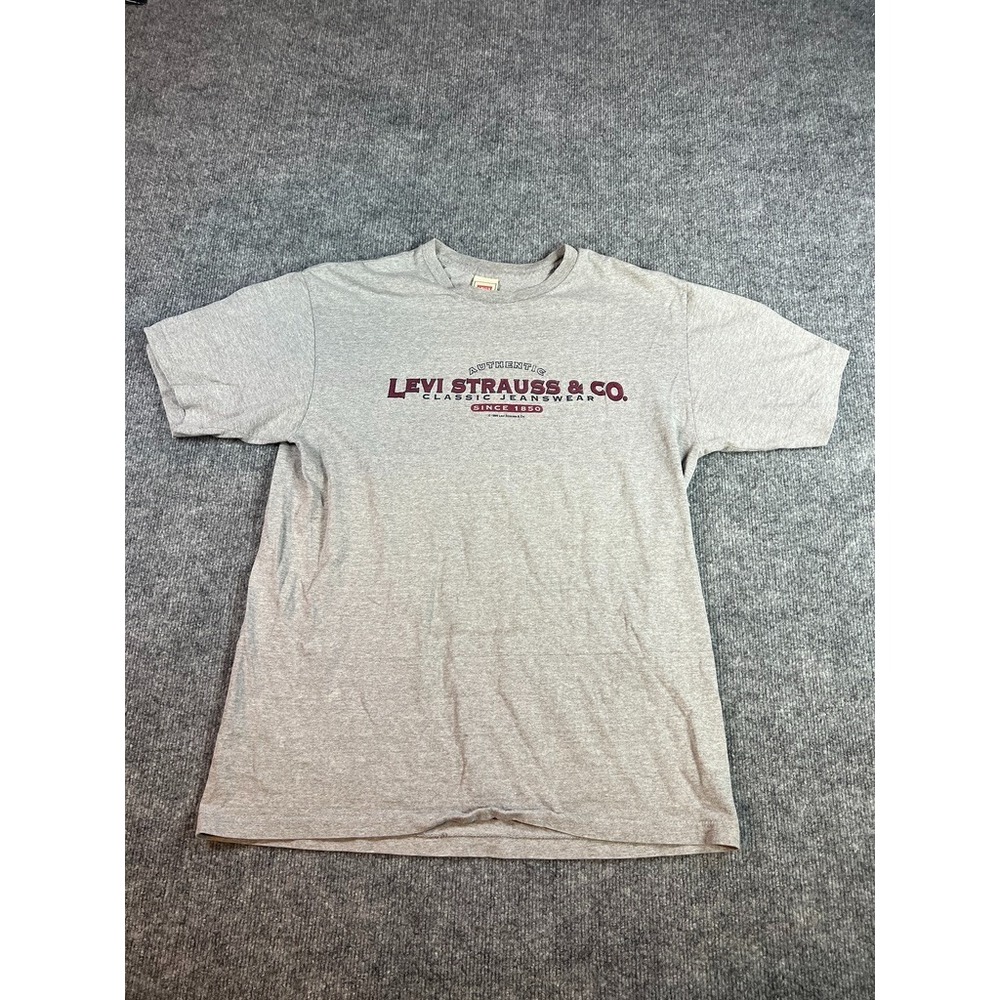 Vintage Levi's USA Made Graphic Tee Gray Levi Strauss & Co 90s‎ Y2K Streetwear